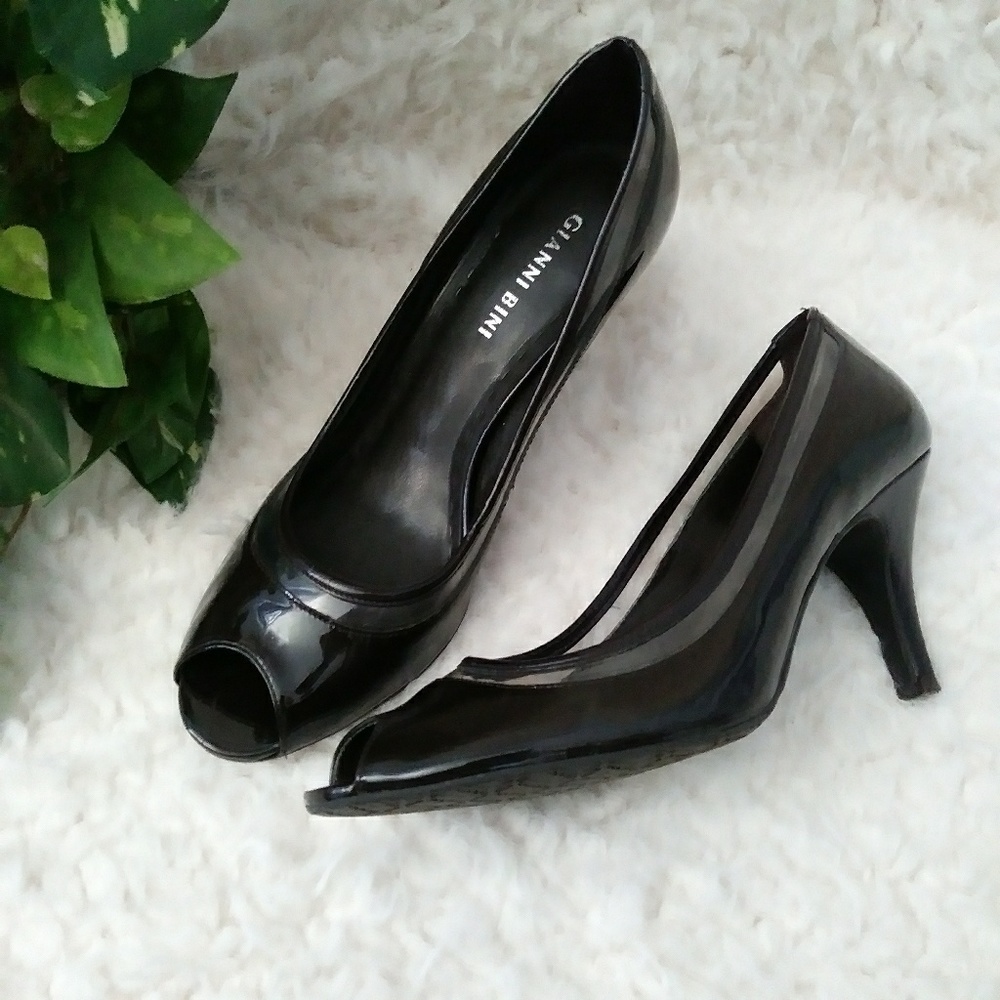 3/25$ Gianni bini brown heel peep toe shoe size 7M